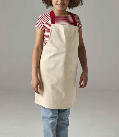 Westford Mill Fairtrade Kids Craft Apron - Natural/Classic Red (W362)