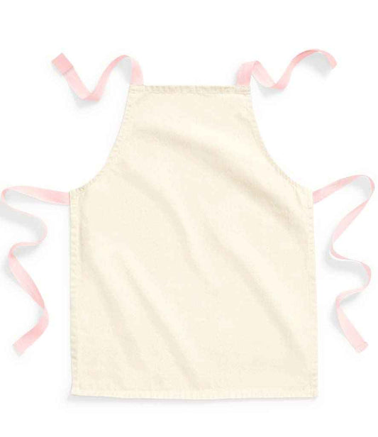 Westford Mill Fairtrade Kids Craft Apron - Natural/Pastel Pink (W362)