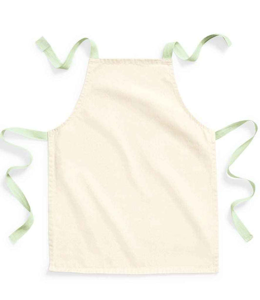 Westford Mill Fairtrade Kids Craft Apron - Natural/Pistachio (W362)