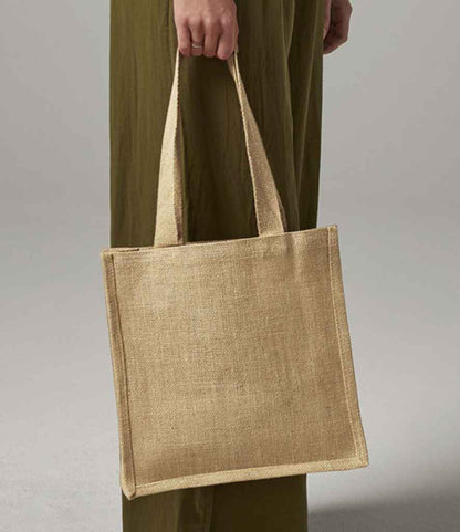 Westford Mill Jute Compact Tote Bag - Natural (W406)