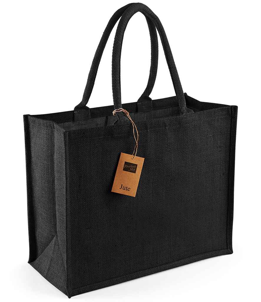 Westford Mill Jute Classic Shopper - Black/Black (W407)