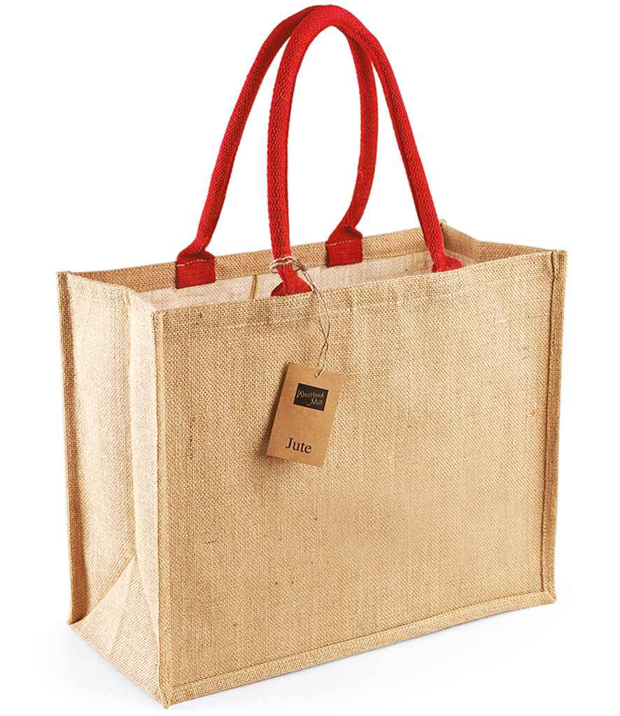 Westford Mill Jute Classic Shopper - Natural/Bright Red (W407)