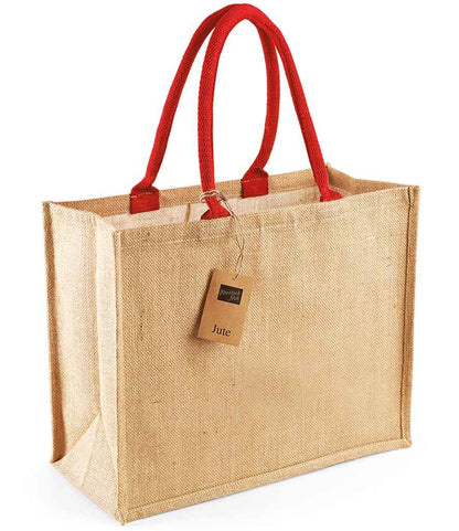 Westford Mill Jute Classic Shopper - Natural/Bright Red (W407)