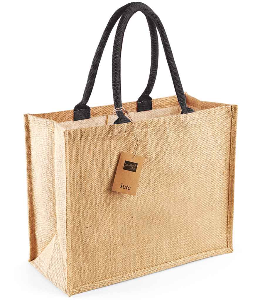 Westford Mill Jute Classic Shopper - Natural/Black (W407)