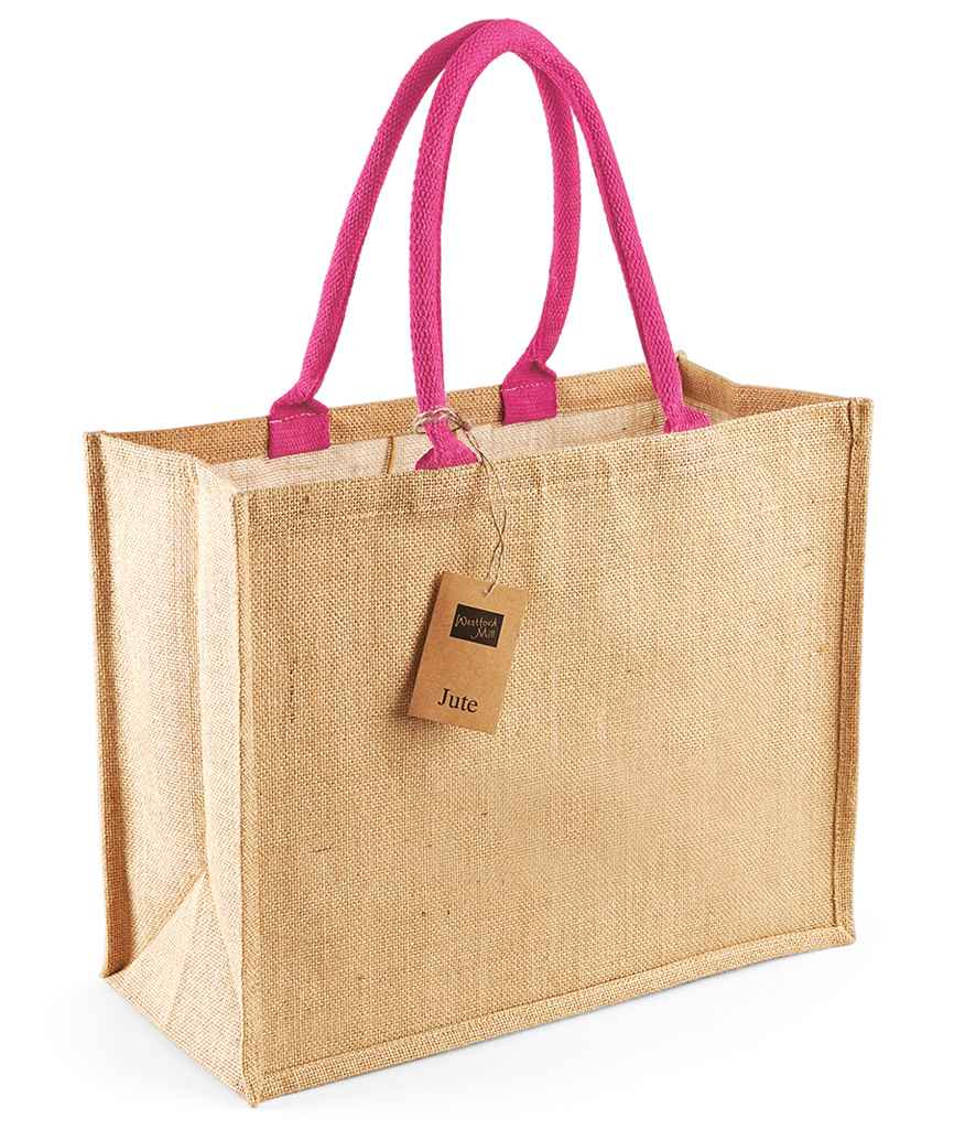 Westford Mill Jute Classic Shopper - Natural/Fuchsia (W407)