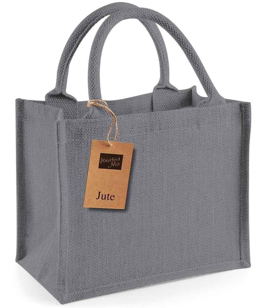 Westford Mill Jute Mini Gift Bag - Graphite Grey/Graphite Grey (W412)