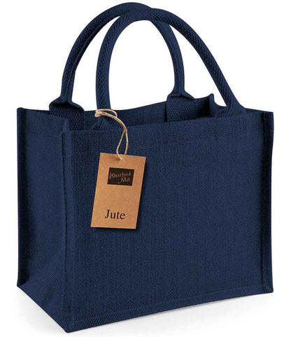 Westford Mill Jute Mini Gift Bag - Navy/Navy (W412)
