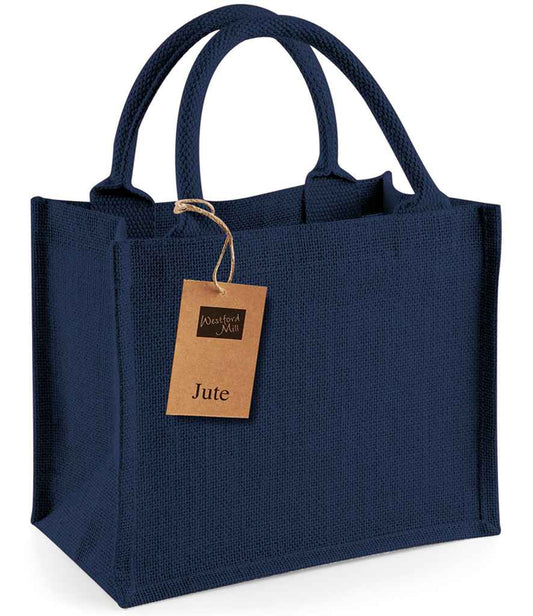 Westford Mill Jute Mini Gift Bag - Navy/Navy (W412)