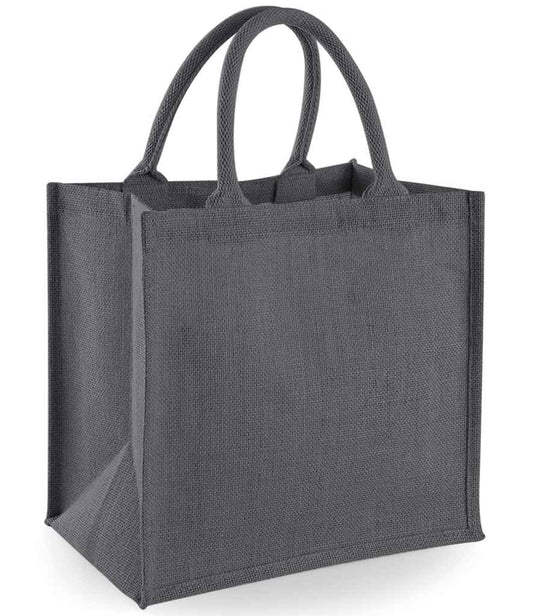 Westford Mill Jute Midi Tote Bag - Graphite Grey/Graphite Grey (W413)