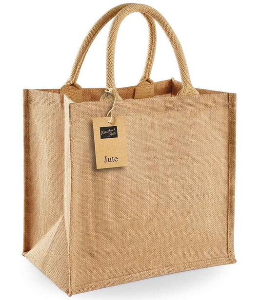 Westford Mill Jute Midi Tote Bag - Natural (W413)