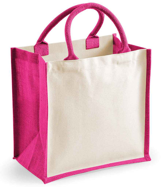 Westford Mill Printers Midi Jute Tote Bag - Fuchsia (W421)