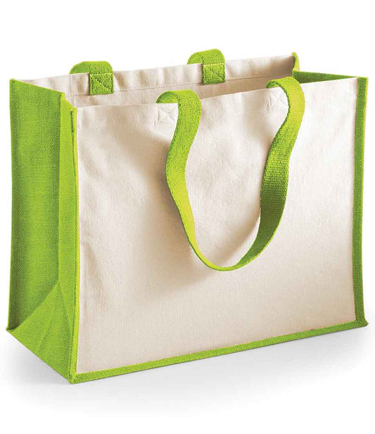 Westford Mill Printers Jute Classic Shopper - Apple Green (W422)