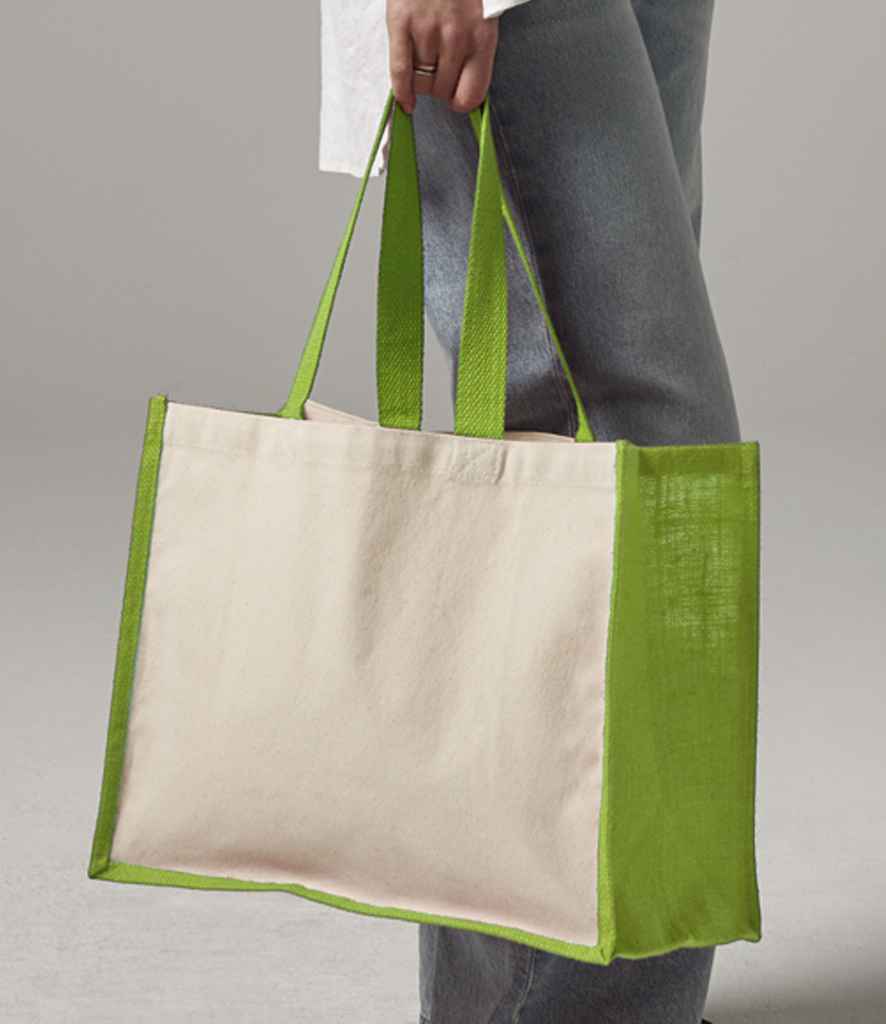 Westford Mill Printers Jute Classic Shopper - Apple Green (W422)