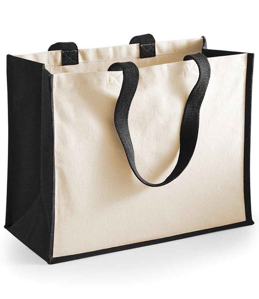 Westford Mill Printers Jute Classic Shopper - Black (W422)