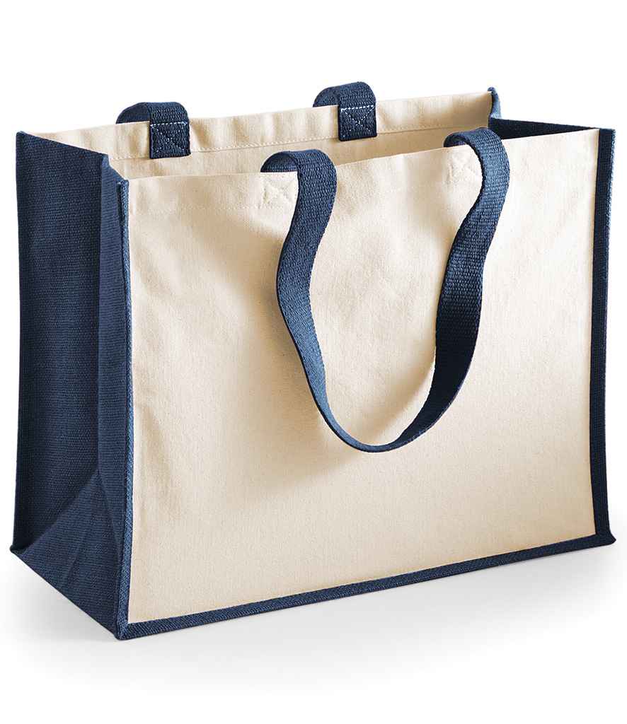 Westford Mill Printers Jute Classic Shopper - Navy (W422)
