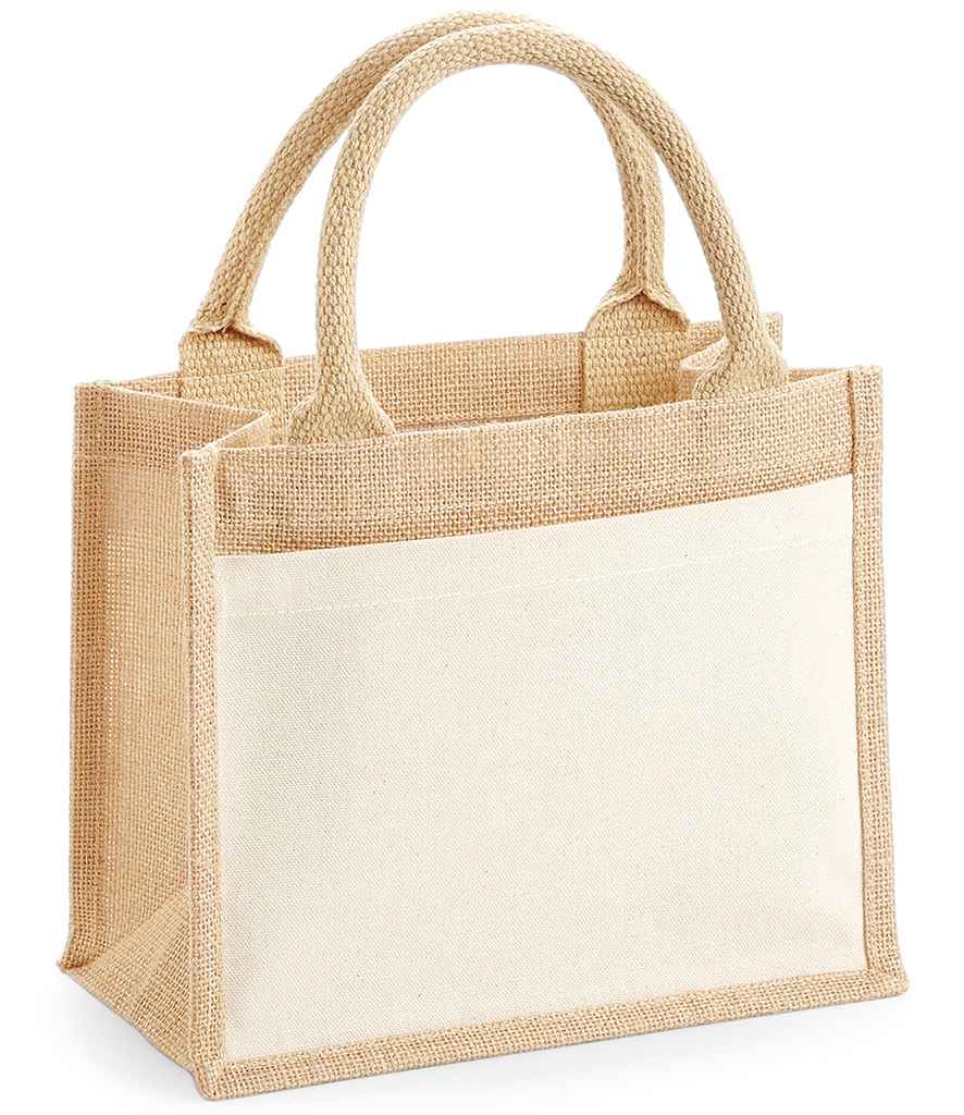 Westford Mill Pocket Jute Gift Bag - Natural (W425)