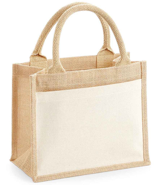 Westford Mill Pocket Jute Gift Bag - Natural (W425)
