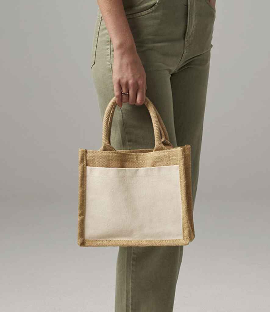 Westford Mill Pocket Jute Gift Bag - Natural (W425)