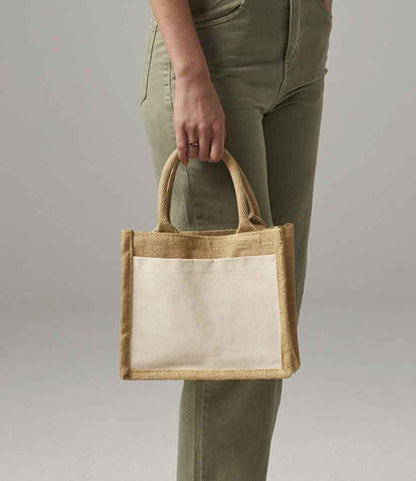 Westford Mill Pocket Jute Gift Bag - Natural (W425)
