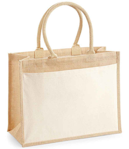 Westford Mill Pocket Jute Shopper - Natural (W427)