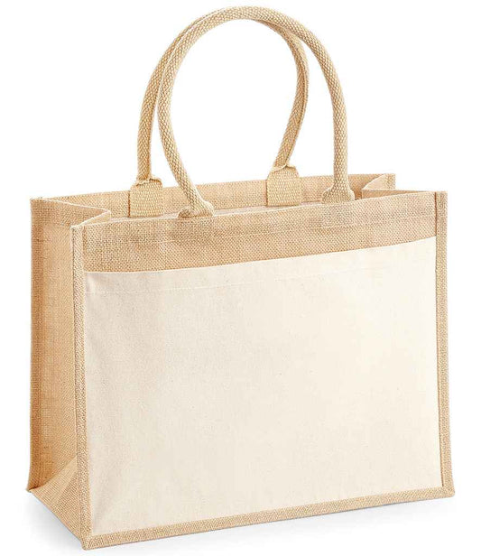 Westford Mill Pocket Jute Shopper - Natural (W427)