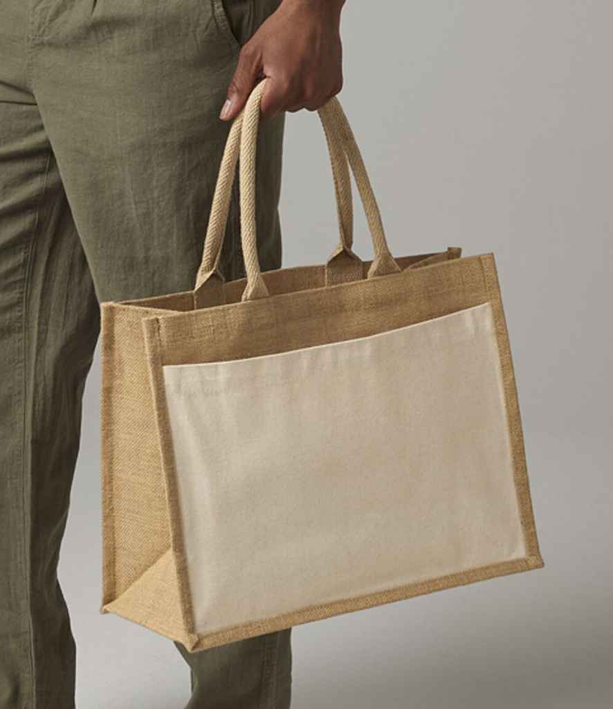 Westford Mill Pocket Jute Shopper - Natural (W427)