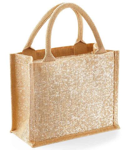 Westford Mill Shimmer Jute Mini Gift Bag - Natural Gold (W431)