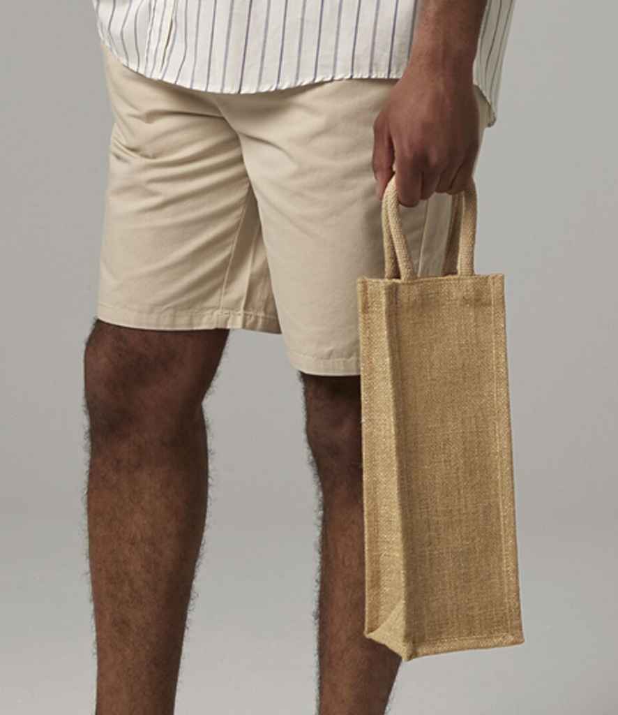 Westford Mill Shimmer Jute Bottle Bag - Natural Gold (W433)