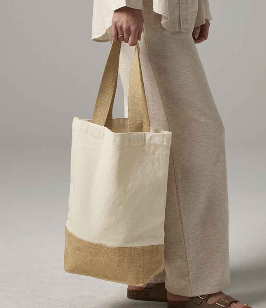 Westford Mill Jute Base Canvas Shopper - Natural (W450)
