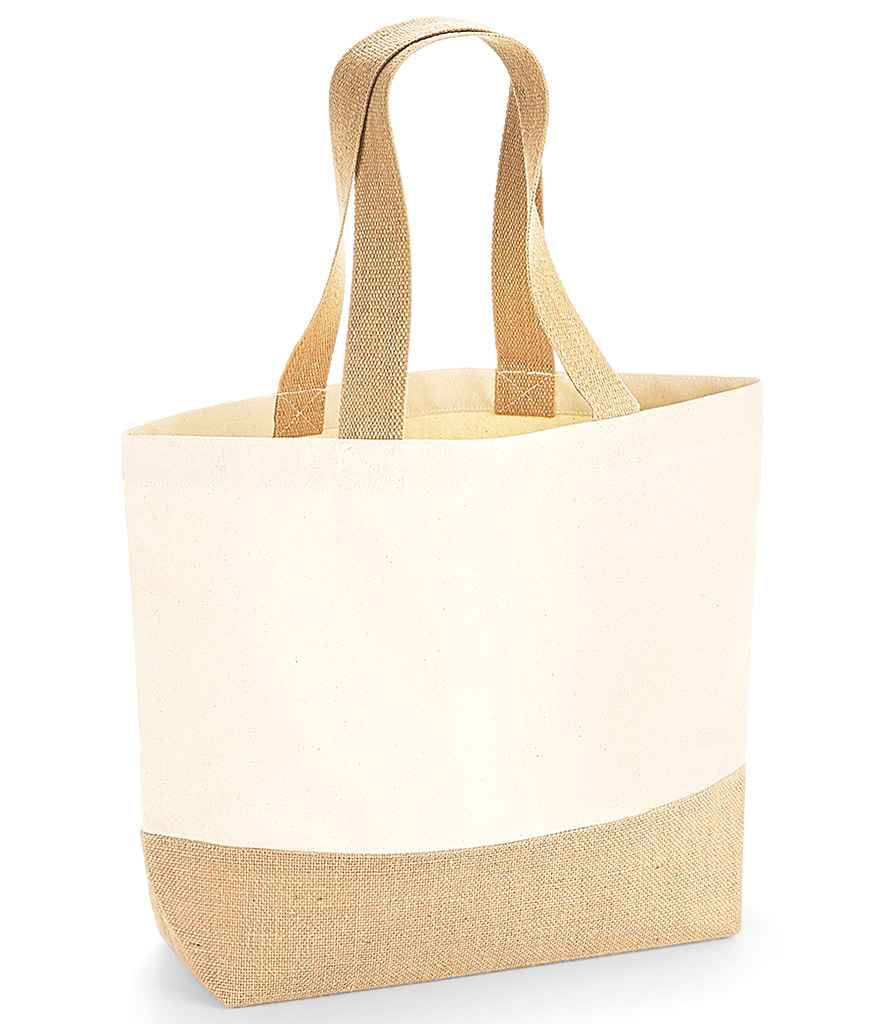 Westford Mill Jute Base Canvas Tote Bag - Natural (W451)