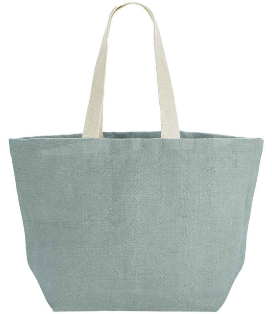 Westford Mill Soft Washed Jute Beach Bag - Duck Egg Blue (W466)