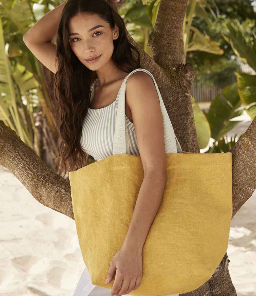 Westford Mill Soft Washed Jute Beach Bag - Saffron (W466)