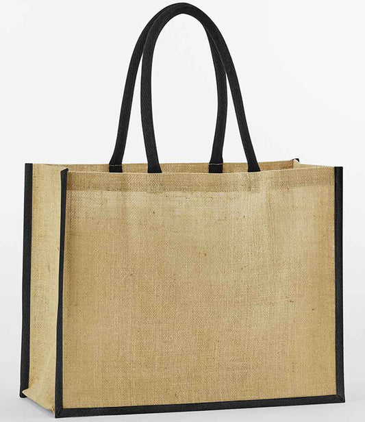 Westford Mill Natural Starched Jute Classic Shopper - Natural/Black (W470)
