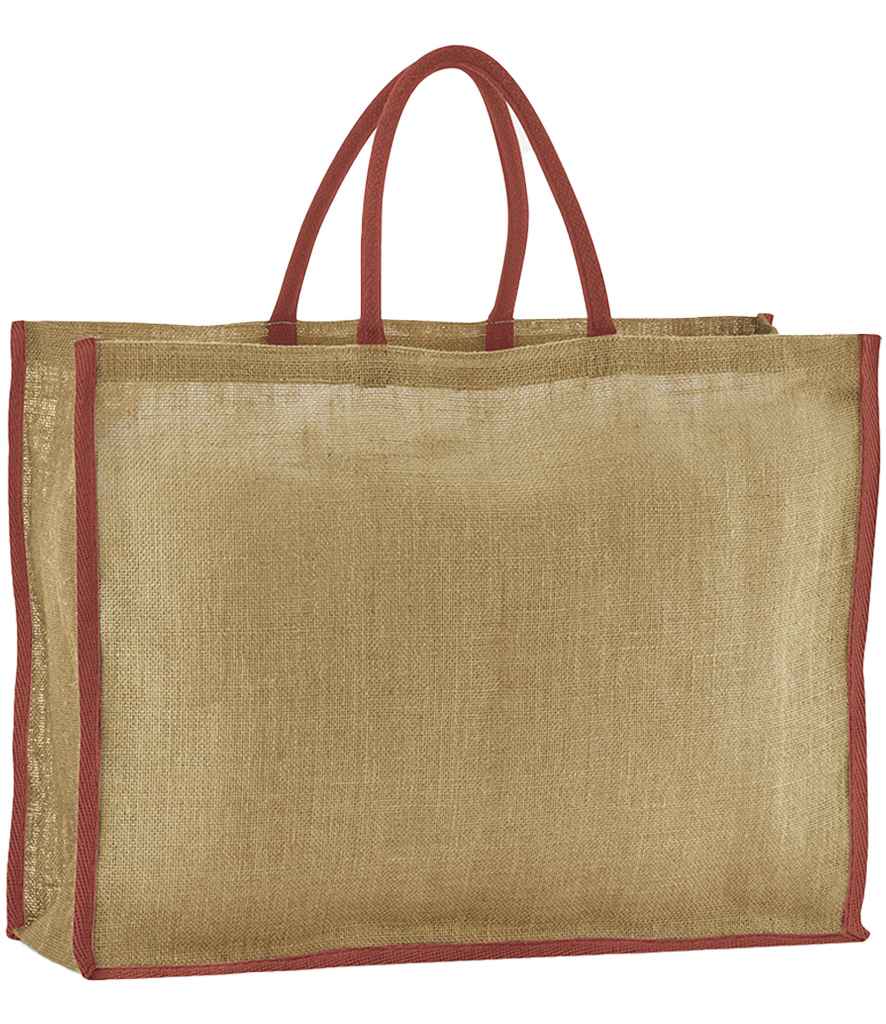 Westford Mill Natural Starched Jute Market Shopper - Natural/Orange Rust (W475)