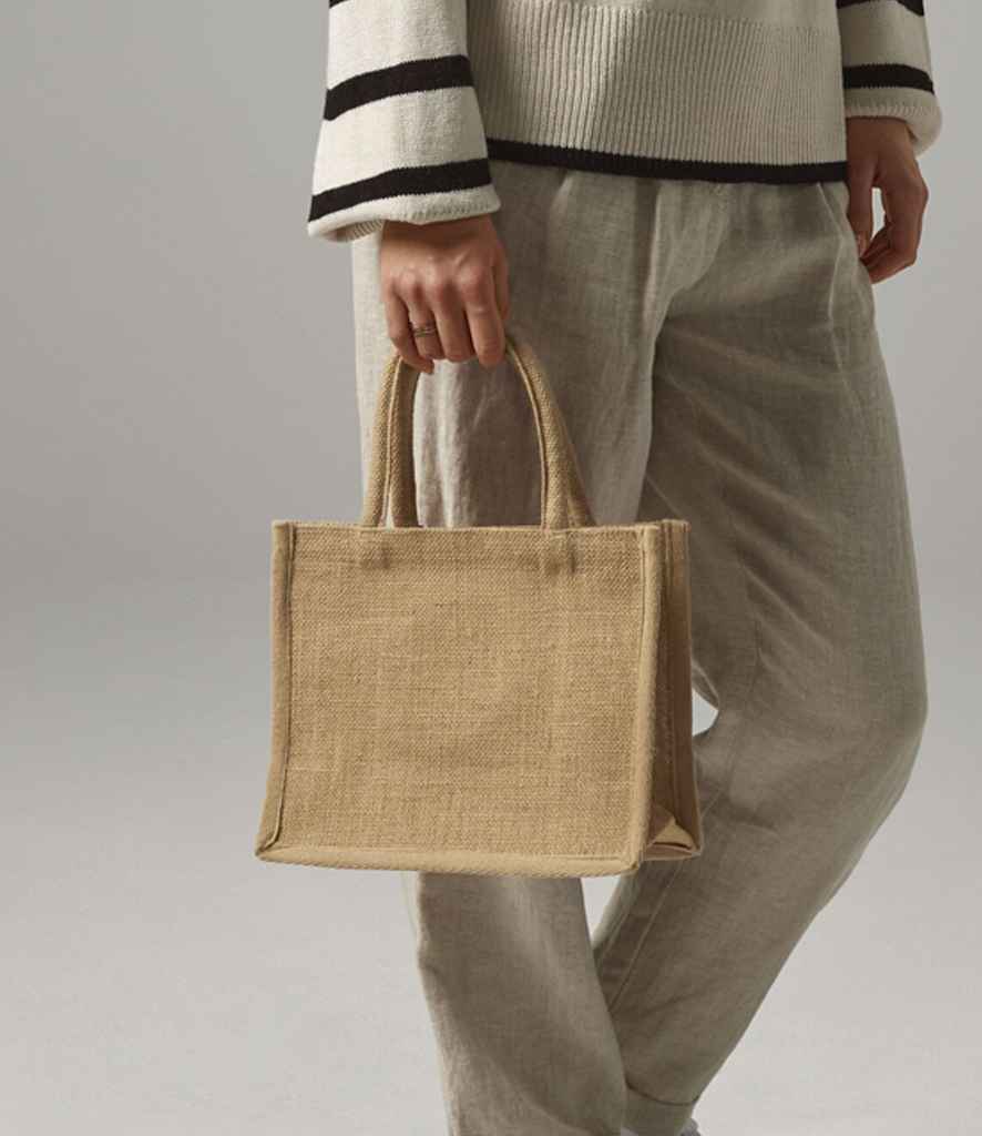 Westford Mill Natural Starched Jute Mini Gift Bag - Natural (W477)