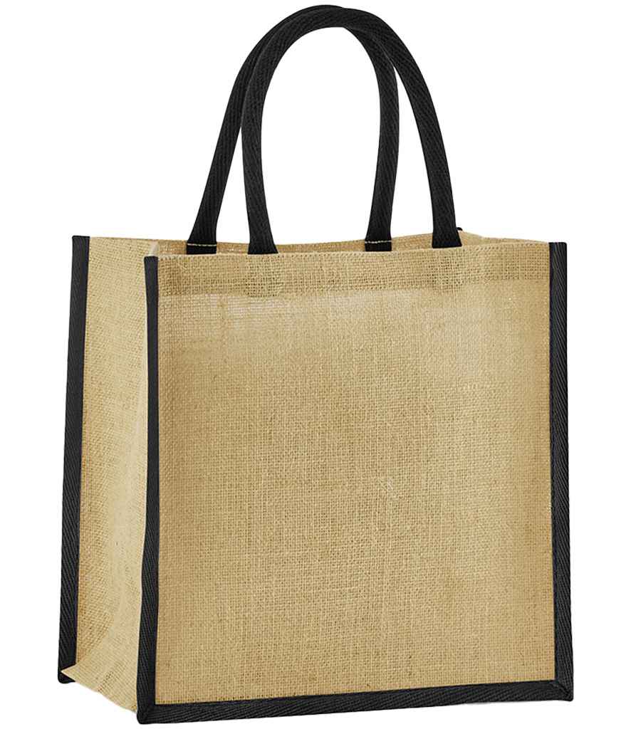 Westford Mill Natural Starched Jute Mini Gift Bag - Natural/Black (W477)