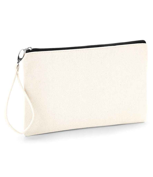 Westford Mill Canvas Wristlet Pouch - Natural/Black (W520)
