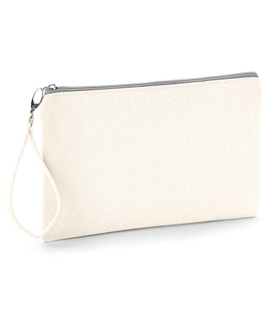 Westford Mill Canvas Wristlet Pouch - Natural/Light Grey (W520)