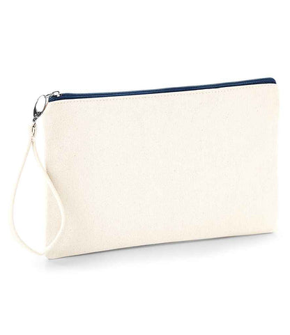 Westford Mill Canvas Wristlet Pouch - Natural/Navy (W520)