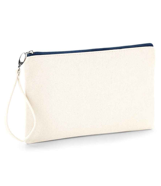 Westford Mill Canvas Wristlet Pouch - Natural/Navy (W520)