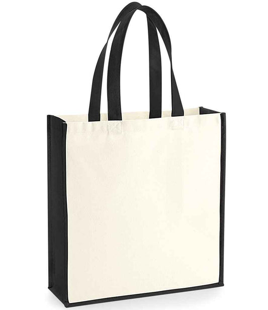 Westford Mill Gallery Canvas Tote - Natural/Black (W600)