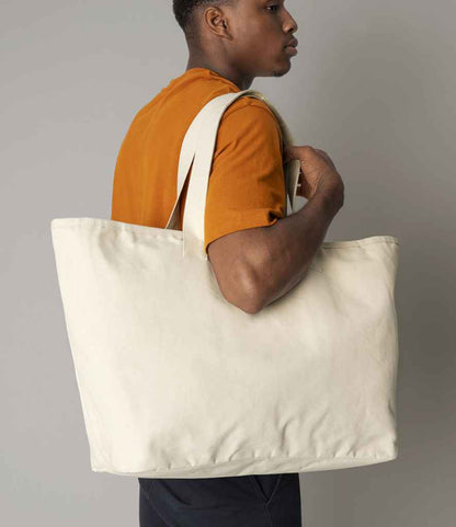 Westford Mill Oversized Heavy Duty Canvas Tote Bag - Natural (W606)