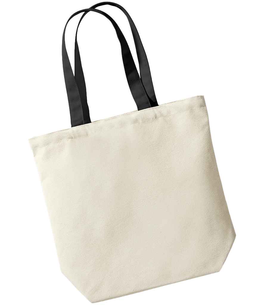 Westford Mill Fairtrade Cotton Camden Shopper - Natural/Black (W671)