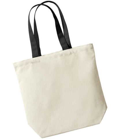 Westford Mill Fairtrade Cotton Camden Shopper - Natural/Black (W671)