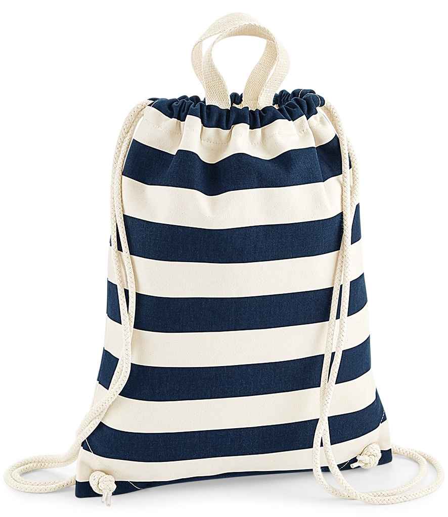 Westford Mill Nautical Gymsac - Natural/Navy (W686)