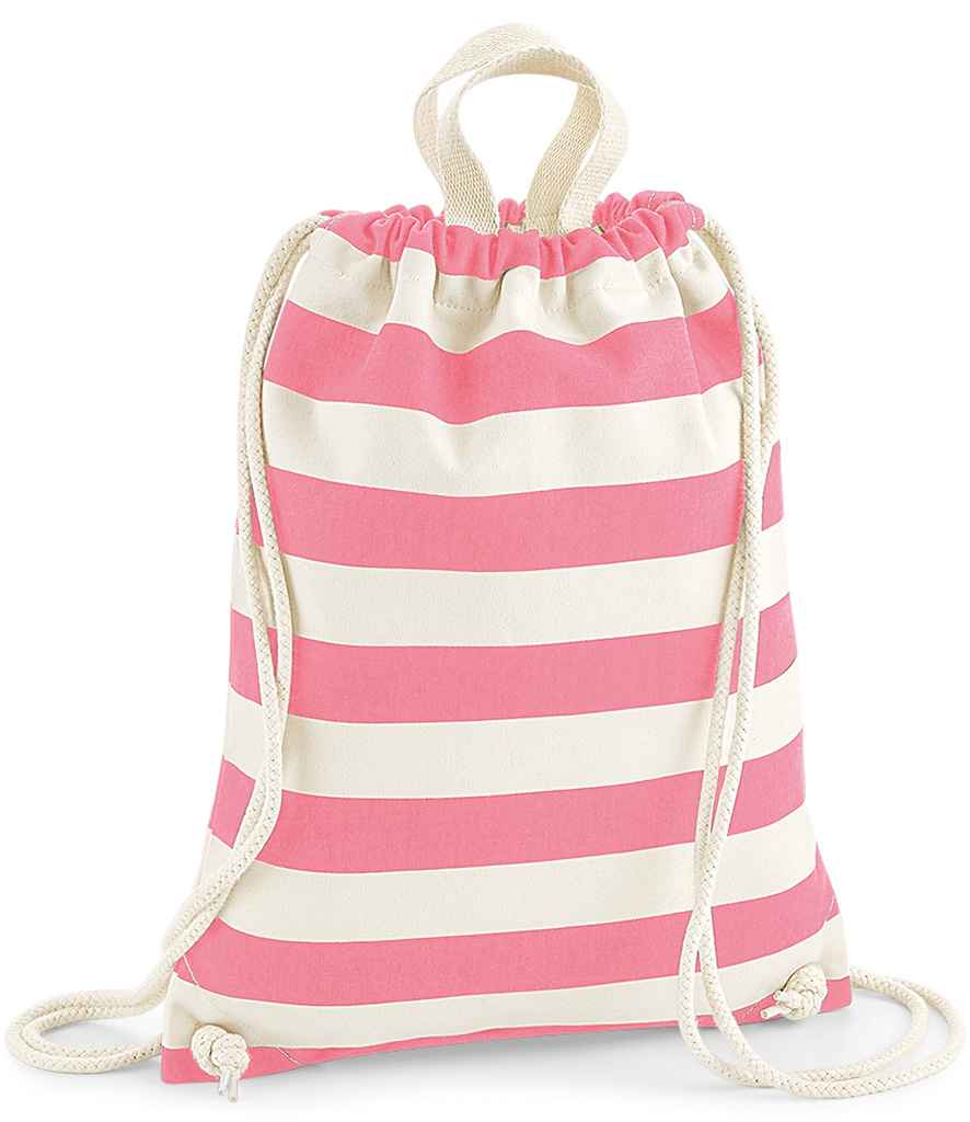 Westford Mill Nautical Gymsac - Natural/Pink (W686)