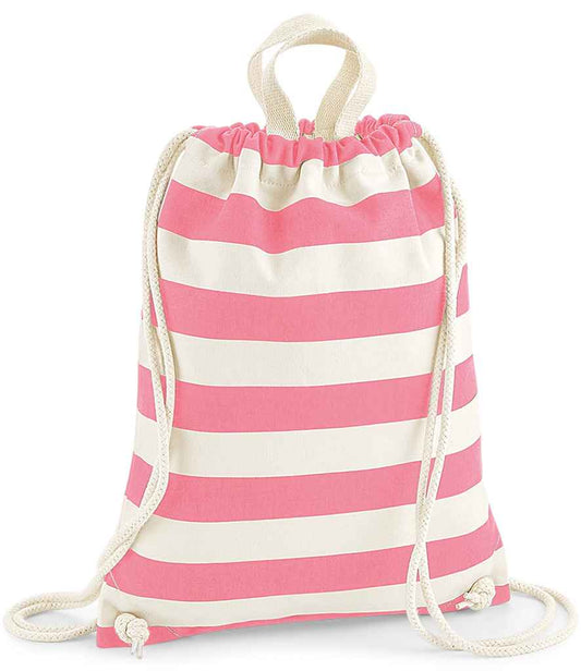 Westford Mill Nautical Gymsac - Natural/Pink (W686)