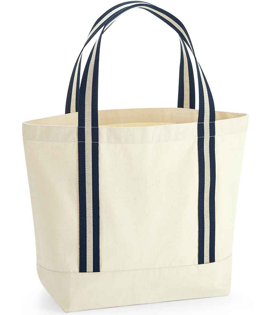 Westford Mill EarthAware® Organic Boat Bag - Natural/Navy (W690)