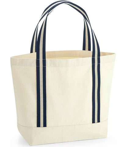 Westford Mill EarthAware® Organic Boat Bag - Natural/Navy (W690)