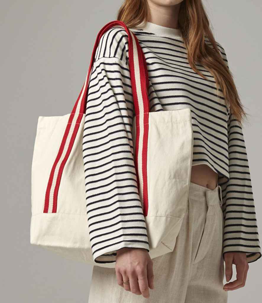 Westford Mill EarthAware® Organic Boat Bag - Natural/Classic Red (W690)